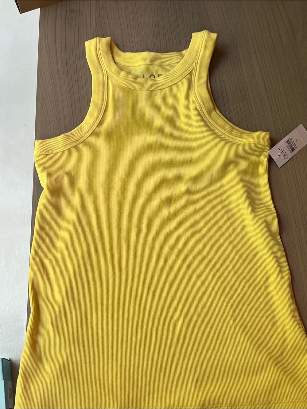 LOFT Yellow Ribbed Tank Top